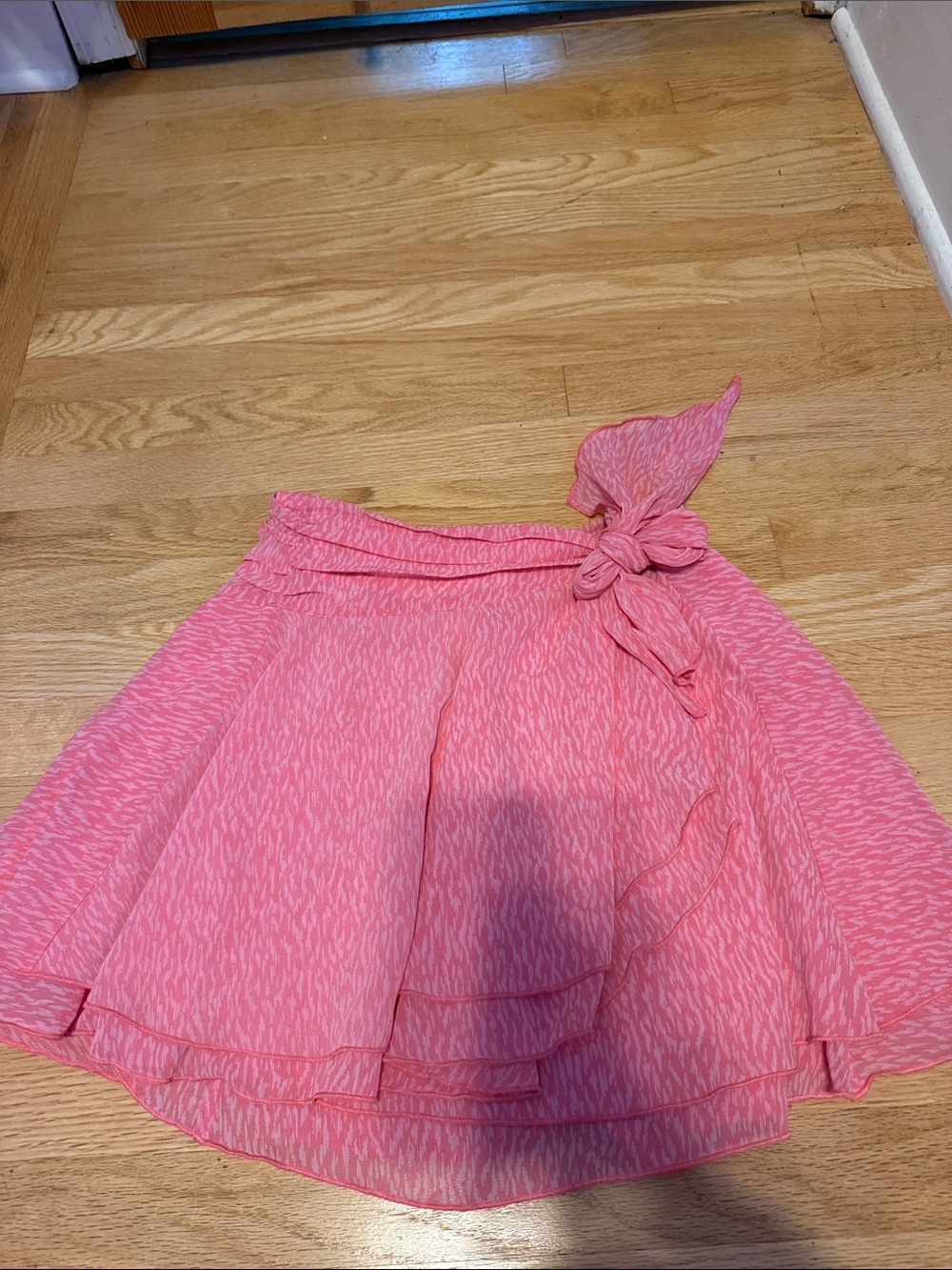 aerie Pink Layered Twirl Skirt with Side Knot